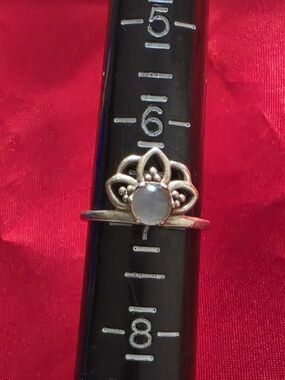 Sterling Lotus Moonstone Ring in White